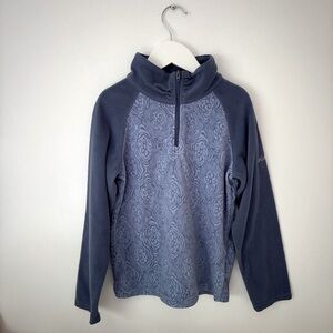 Columbia Blue Patterned Half-Zip Pullover size small 7/8